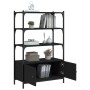 3-shelf black engineered wood bookcase 70x30x109.5 cm by , Bookcases and shelves - Ref: Foro24-838993, Price: 70,71 €, Discou...