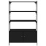 3-shelf black engineered wood bookcase 70x30x109.5 cm by , Bookcases and shelves - Ref: Foro24-838993, Price: 70,71 €, Discou...