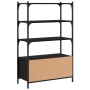 3-shelf black engineered wood bookcase 70x30x109.5 cm by , Bookcases and shelves - Ref: Foro24-838993, Price: 70,71 €, Discou...