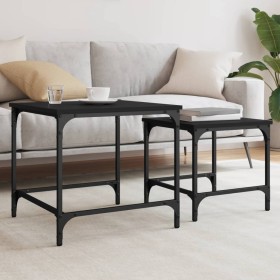 Stackable coffee tables 2 pieces black engineered wood by , Coffee table - Ref: Foro24-838918, Price: 36,47 €, Discount: %