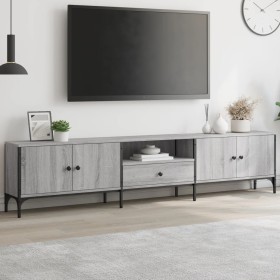 Mueble de TV cajón madera ingeniería gris Sonoma 200x25x44 cm de , Muebles TV - Ref: Foro24-838991, Precio: 115,99 €, Descuen...