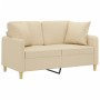 2-Sitzer-Sofa mit cremefarbenen Stoffkissen 120 cm von , Sofas - Ref: Foro24-3200903, Preis: 229,11 €, Rabatt: %