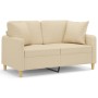 2-Sitzer-Sofa mit cremefarbenen Stoffkissen 120 cm von , Sofas - Ref: Foro24-3200903, Preis: 229,11 €, Rabatt: %