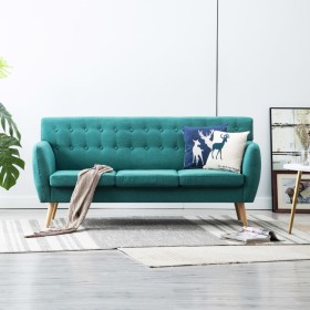 3-seater sofa upholstered in green fabric 172x70x82 cm by vidaXL, Sofas - Ref: Foro24-247128, Price: 346,02 €, Discount: %