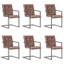 Cantilever dining chair 6 pcs aged brown genuine leather by , dining chairs - Ref: Foro24-3059821, Price: 868,49 €, Discount: %