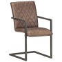 Cantilever dining chairs 4 units brown genuine leather by , dining chairs - Ref: Foro24-3059809, Price: 625,27 €, Discount: %