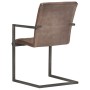 Cantilever dining chairs 4 units brown genuine leather by , dining chairs - Ref: Foro24-3059809, Price: 625,27 €, Discount: %