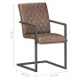 Cantilever dining chairs 4 units brown genuine leather by , dining chairs - Ref: Foro24-3059809, Price: 625,27 €, Discount: %