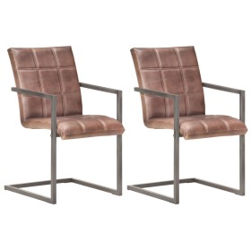 Cantilever dining chair 2 pcs aged brown genuine leather by , dining chairs - Ref: Foro24-321853, Price: 269,71 €, Discount: %