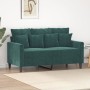 Dunkelgrünes 2-Sitzer-Sofa aus Samt, 120 cm von , Sofas - Ref: Foro24-359295, Preis: 226,42 €, Rabatt: %