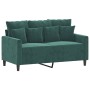 Dark green velvet 2-seater sofa 120 cm by , Sofas - Ref: Foro24-359295, Price: 226,42 €, Discount: %