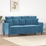 2-Sitzer-Sofa aus blauem Samt, 140 cm von , Sofas - Ref: Foro24-359312, Preis: 240,94 €, Rabatt: %