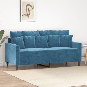 2 seater blue velvet sofa 140 cm by , Sofas - Ref: Foro24-359312, Price: 241,99 €, Discount: %