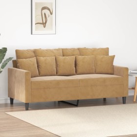 Brown velvet 2-seater sofa 140 cm by , Sofas - Ref: Foro24-359310, Price: 239,91 €, Discount: %