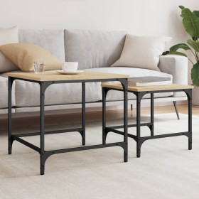 Stackable coffee tables 2 pieces engineered wood Sonoma oak by , Coffee table - Ref: Foro24-838919, Price: 35,79 €, Discount: %