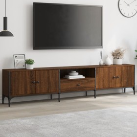 Brown oak engineered wood drawer TV cabinet 200x25x44 cm by , TV Furniture - Ref: Foro24-838992, Price: 110,13 €, Discount: %