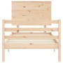 Estructura de cama individual con cabecero madera maciza de , Camas y somieres - Ref: Foro24-3195181, Precio: 99,37 €, Descue...