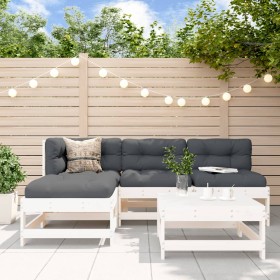 Garden sofa set 5 pieces solid white pine wood by , Garden sets - Ref: Foro24-3186523, Price: 317,53 €, Discount: %