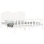 White solid wood bed frame with headboard 180x200 cm by , Beds and slatted bases - Ref: Foro24-3192312, Price: 207,32 €, Disc...