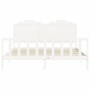 White solid wood bed frame with headboard 180x200 cm by , Beds and slatted bases - Ref: Foro24-3192312, Price: 207,32 €, Disc...