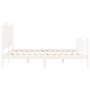 White solid wood bed frame with headboard 180x200 cm by , Beds and slatted bases - Ref: Foro24-3192312, Price: 207,32 €, Disc...