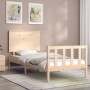 Estructura de cama individual con cabecero madera maciza de , Camas y somieres - Ref: Foro24-3193361, Precio: 98,09 €, Descue...