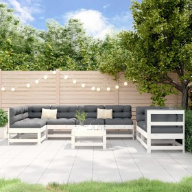 Garden furniture set 8 pieces solid white pine wood by , Garden sets - Ref: Foro24-3186453, Price: 518,99 €, Discount: %