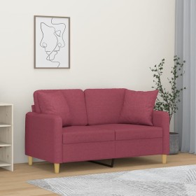 2-Sitzer-Sofa mit roten Stoffkissen 120 cm von , Sofas - Ref: Foro24-3200907, Preis: 233,81 €, Rabatt: %