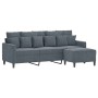 3-seater sofa with stool in dark gray velvet 180 cm by , Sofas - Ref: Foro24-3201108, Price: 380,01 €, Discount: %