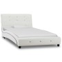 Bed with viscoelastic mattress white synthetic leather 90x200 cm by , Beds and slatted bases - Ref: Foro24-277554, Price: 378...