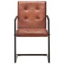 Cantilever dining chairs 6 units brown genuine leather by , dining chairs - Ref: Foro24-3059819, Price: 920,07 €, Discount: %