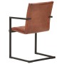 Cantilever dining chairs 6 units brown genuine leather by , dining chairs - Ref: Foro24-3059819, Price: 920,07 €, Discount: %