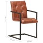 Cantilever dining chairs 6 units brown genuine leather by , dining chairs - Ref: Foro24-3059819, Price: 920,07 €, Discount: %