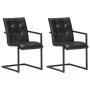 Cantilever dining chairs 2 units black genuine leather by , dining chairs - Ref: Foro24-321848, Price: 285,78 €, Discount: %