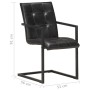 Cantilever dining chairs 2 units black genuine leather by , dining chairs - Ref: Foro24-321848, Price: 285,78 €, Discount: %