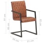 Sillas voladizas de comedor 2 unidades cuero auténtico marrón de , Sillas de comedor - Ref: Foro24-321843, Precio: 277,96 €, ...