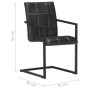 Cantilever dining chairs 4 units black genuine leather by , dining chairs - Ref: Foro24-3065691, Price: 588,96 €, Discount: %