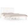 Estructura de cama de madera maciza de pino blanco 160x200 cm de , Camas y somieres - Ref: Foro24-3103854, Precio: 144,90 €, ...