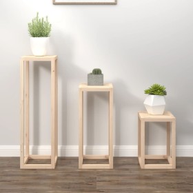 Set de soportes para plantas 3 piezas madera maciza de pino de , Soportes para macetas - Ref: Foro24-822267, Precio: 93,99 €,...