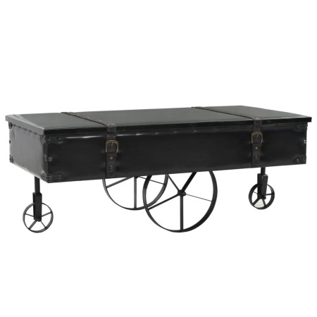 Mesa de centro con ruedas madera ingeniería negro 110x52x43 cm de , Mesas de centro - Ref: Foro24-345714, Precio: 164,52 €, D...