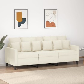 Cream velvet 3-seater sofa 180 cm by , Sofas - Ref: Foro24-359321, Price: 316,35 €, Discount: %