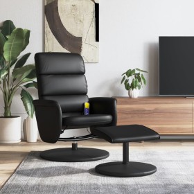 Sillón reclinable masaje con reposapiés cuero sintético negro de , Sillones - Ref: Foro24-356729, Precio: 159,64 €, Descuento: %