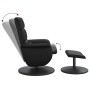 Sillón reclinable masaje con reposapiés cuero sintético negro de , Sillones - Ref: Foro24-356729, Precio: 142,57 €, Descuento: %