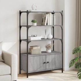 Sonoma gray engineered wood 3-shelf bookcase 70x30x109.5cm by , Bookcases and shelves - Ref: Foro24-838996, Price: 62,02 €, D...