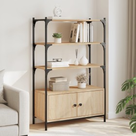 Bookcase with 3 shelves engineered oak wood 70x30x109.5 cm by , Bookcases and shelves - Ref: Foro24-838994, Price: 68,99 €, D...