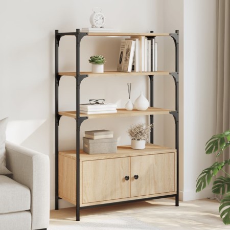 Bookcase with 3 shelves engineered oak wood 70x30x109.5 cm by , Bookcases and shelves - Ref: Foro24-838994, Price: 74,56 €, D...