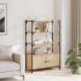 Bookcase with 3 shelves engineered oak wood 70x30x109.5 cm by , Bookcases and shelves - Ref: Foro24-838994, Price: 74,56 €, D...