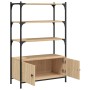 Bookcase with 3 shelves engineered oak wood 70x30x109.5 cm by , Bookcases and shelves - Ref: Foro24-838994, Price: 74,56 €, D...