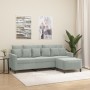 3-Sitzer-Sofa mit hellgrauem Samthocker 180 cm von , Sofas - Ref: Foro24-3201107, Preis: 374,81 €, Rabatt: %