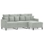 3-Sitzer-Sofa mit hellgrauem Samthocker 180 cm von , Sofas - Ref: Foro24-3201107, Preis: 374,81 €, Rabatt: %